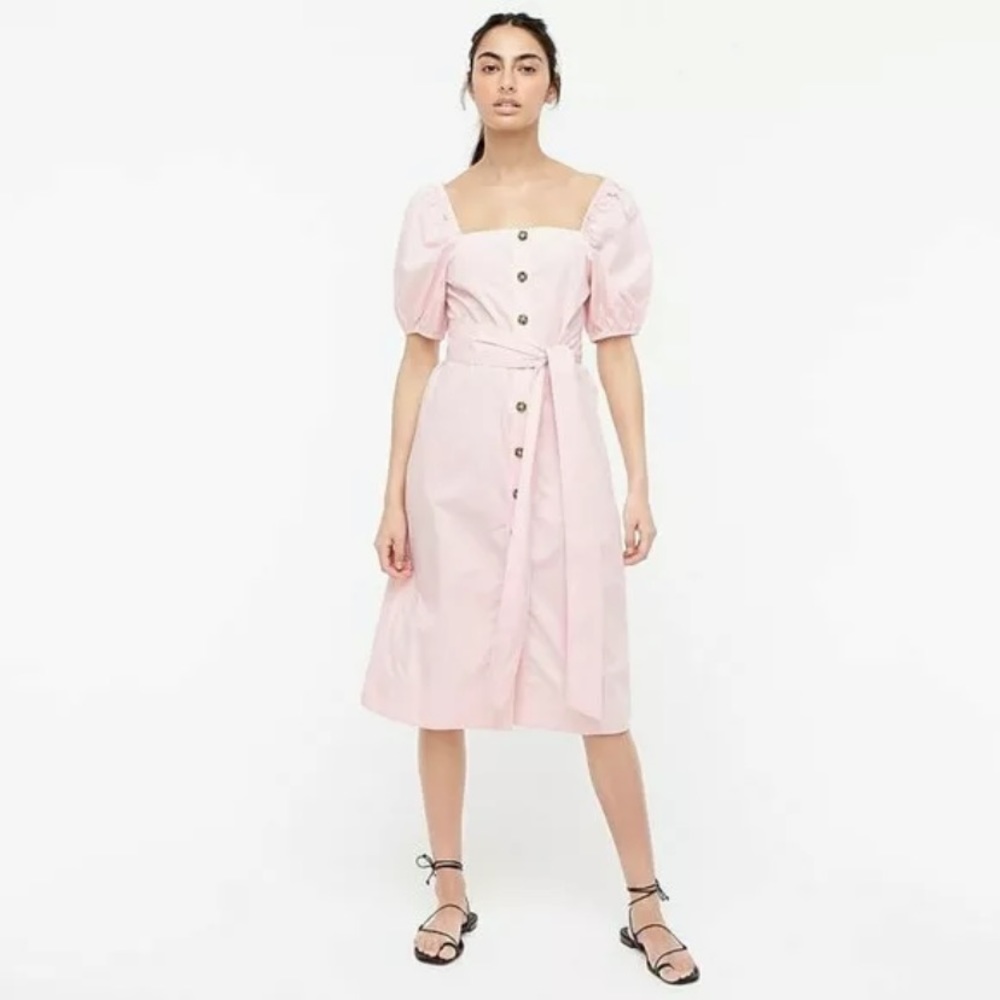 Pink J.Crew Midi Cottage Dress 100% Cotton NWT